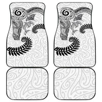 Aotearoa Maori Sea Animals Tribal Car Mats Manta Ray and Shark Moko Pattern White Color LT03 - Polynesian Pride