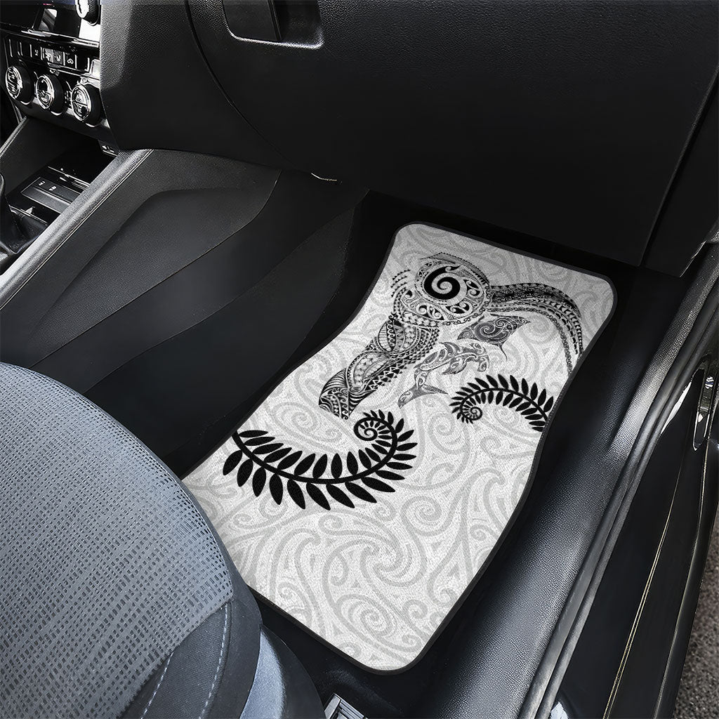 Aotearoa Maori Sea Animals Tribal Car Mats Manta Ray and Shark Moko Pattern White Color LT03 - Polynesian Pride