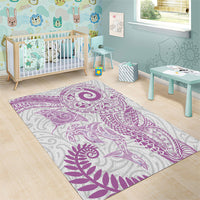Aotearoa Maori Sea Animals Tribal Area Rug Manta Ray and Shark Moko Pattern Pink Color LT03 - Polynesian Pride