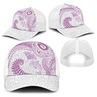 Aotearoa Maori Sea Animals Tribal Baseball Net Cap Manta Ray and Shark Moko Pattern Pink Color LT03 - Polynesian Pride
