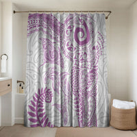 Aotearoa Maori Sea Animals Tribal Bathroom Set Manta Ray and Shark Moko Pattern Pink Color LT03 Shower Curtain Only Pink - Polynesian Pride