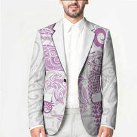 Aotearoa Maori Sea Animals Tribal Blazer Manta Ray and Shark Moko Pattern Pink Color LT03 - Polynesian Pride