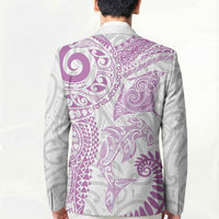 Aotearoa Maori Sea Animals Tribal Blazer Manta Ray and Shark Moko Pattern Pink Color LT03 - Polynesian Pride