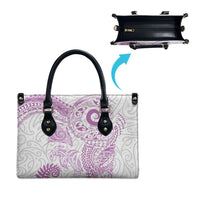 Aotearoa Maori Sea Animals Tribal Leather Bag Manta Ray and Shark Moko Pattern Pink Color LT03 - Polynesian Pride
