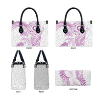 Aotearoa Maori Sea Animals Tribal Leather Bag Manta Ray and Shark Moko Pattern Pink Color LT03 - Polynesian Pride