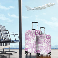 Aotearoa Maori Sea Animals Tribal Luggage Cover Manta Ray and Shark Moko Pattern Pink Color