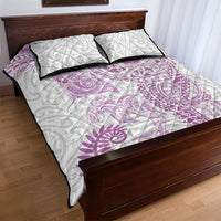Aotearoa Maori Sea Animals Tribal Quilt Bed Set Manta Ray and Shark Moko Pattern Pink Color LT03 - Polynesian Pride