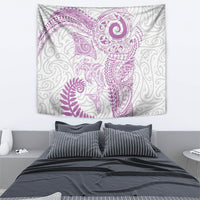 Aotearoa Maori Sea Animals Tribal Tapestry Manta Ray and Shark Moko Pattern Pink Color LT03 - Polynesian Pride