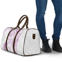 Aotearoa Maori Sea Animals Tribal Travel Bag Manta Ray and Shark Moko Pattern Pink Color