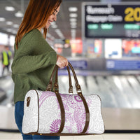 Aotearoa Maori Sea Animals Tribal Travel Bag Manta Ray and Shark Moko Pattern Pink Color