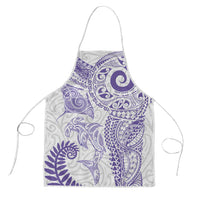 Aotearoa Maori Sea Animals Tribal Apron Manta Ray and Shark Moko Pattern Purple Color LT03 Purple - Polynesian Pride