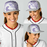 Aotearoa Maori Sea Animals Tribal Baseball Net Cap Manta Ray and Shark Moko Pattern Purple Color LT03 - Polynesian Pride