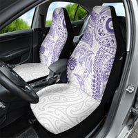 Aotearoa Maori Sea Animals Tribal Car Seat Cover Manta Ray and Shark Moko Pattern Purple Color