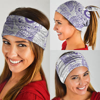 Aotearoa Maori Sea Animals Tribal Neck Gaiter Manta Ray and Shark Moko Pattern Purple Color