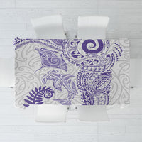 Aotearoa Maori Sea Animals Tribal Tablecloth Manta Ray and Shark Moko Pattern Purple Color LT03 Purple - Polynesian Pride