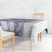Aotearoa Maori Sea Animals Tribal Tablecloth Manta Ray and Shark Moko Pattern Purple Color LT03 - Polynesian Pride