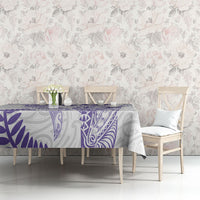 Aotearoa Maori Sea Animals Tribal Tablecloth Manta Ray and Shark Moko Pattern Purple Color LT03 - Polynesian Pride