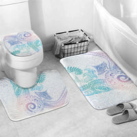 Aotearoa Maori Sea Animals Tribal Bathroom Set Manta Ray and Shark Moko Pattern Sweet Pastel LT03 Mat Set Only (3 pcs) One Size Multicolor - Polynesian Pride