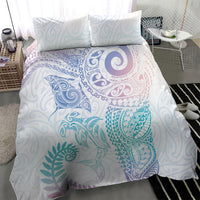 Aotearoa Maori Sea Animals Tribal Bedding Set Manta Ray and Shark Moko Pattern Sweet Pastel LT03 - Polynesian Pride