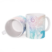 Aotearoa Maori Sea Animals Tribal Ceramic Mug Manta Ray and Shark Moko Pattern Sweet Pastel LT03 - Polynesian Pride