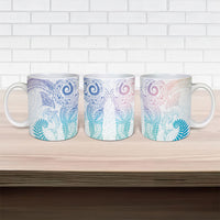 Aotearoa Maori Sea Animals Tribal Ceramic Mug Manta Ray and Shark Moko Pattern Sweet Pastel LT03 - Polynesian Pride