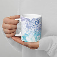 Aotearoa Maori Sea Animals Tribal Ceramic Mug Manta Ray and Shark Moko Pattern Sweet Pastel LT03 - Polynesian Pride