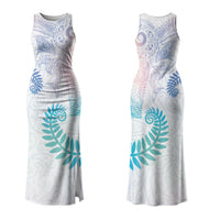 Aotearoa Maori Sea Animals Tribal Couples Matching Tank Maxi Dress and Hawaiian Shirt Manta Ray and Shark Moko Pattern Sweet Pastel LT03 - Polynesian Pride