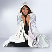 Aotearoa Maori Sea Animals Tribal Hooded Blanket Manta Ray and Shark Moko Pattern Sweet Pastel