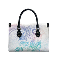 Aotearoa Maori Sea Animals Tribal Leather Bag Manta Ray and Shark Moko Pattern Sweet Pastel LT03 - Polynesian Pride