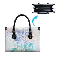 Aotearoa Maori Sea Animals Tribal Leather Bag Manta Ray and Shark Moko Pattern Sweet Pastel LT03 - Polynesian Pride