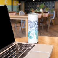 Aotearoa Maori Sea Animals Tribal Skinny Tumbler Manta Ray and Shark Moko Pattern Sweet Pastel
