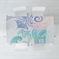 Aotearoa Maori Sea Animals Tribal Tablecloth Manta Ray and Shark Moko Pattern Sweet Pastel