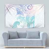Aotearoa Maori Sea Animals Tribal Tapestry Manta Ray and Shark Moko Pattern Sweet Pastel LT03 - Polynesian Pride
