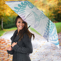 Aotearoa Maori Sea Animals Tribal Umbrella Manta Ray and Shark Moko Pattern Sweet Pastel