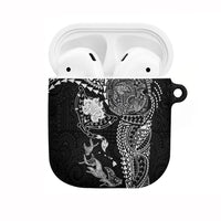 Hawaiian Manta Ray Tribal AirPods Case Polynesian Art Motifs Black Color LT03 Black - Polynesian Pride