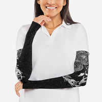 Hawaiian Manta Ray Tribal Arm Sleeves Polynesian Art Motifs Black Color LT03 - Polynesian Pride