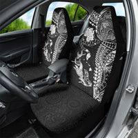 Hawaiian Manta Ray Tribal Car Seat Cover Polynesian Art Motifs Black Color