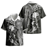 Hawaiian Manta Ray Tribal Kid Hawaiian Shirt Polynesian Art Motifs Black Color LT03 - Polynesian Pride