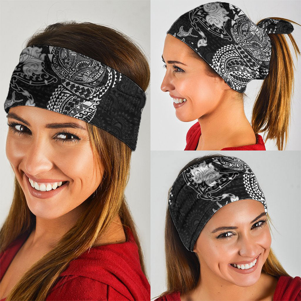 Hawaiian Manta Ray Tribal Neck Gaiter Polynesian Art Motifs Black Color