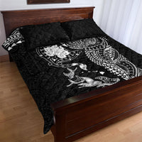 Hawaiian Manta Ray Tribal Quilt Bed Set Polynesian Art Motifs Black Color LT03 - Polynesian Pride