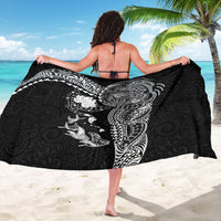 Hawaiian Manta Ray Tribal Sarong Polynesian Art Motifs Black Color