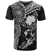Hawaiian Manta Ray Tribal T Shirt Polynesian Art Motifs Black Color LT03 - Polynesian Pride