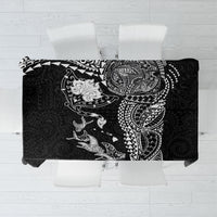 Hawaiian Manta Ray Tribal Tablecloth Polynesian Art Motifs Black Color LT03 Black - Polynesian Pride