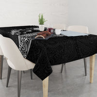 Hawaiian Manta Ray Tribal Tablecloth Polynesian Art Motifs Black Color LT03 - Polynesian Pride