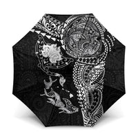 Hawaiian Manta Ray Tribal Umbrella Polynesian Art Motifs Black Color