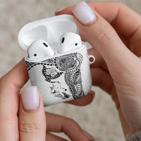 Hawaiian Manta Ray Tribal AirPods Case Polynesian Art Motifs White Color LT03 - Polynesian Pride