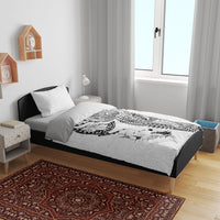 Hawaiian Manta Ray Tribal Bedding Set Polynesian Art Motifs White Color LT03 - Polynesian Pride