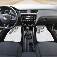 Hawaiian Manta Ray Tribal Car Mats Polynesian Art Motifs White Color LT03 Set 2pcs - Front White - Polynesian Pride