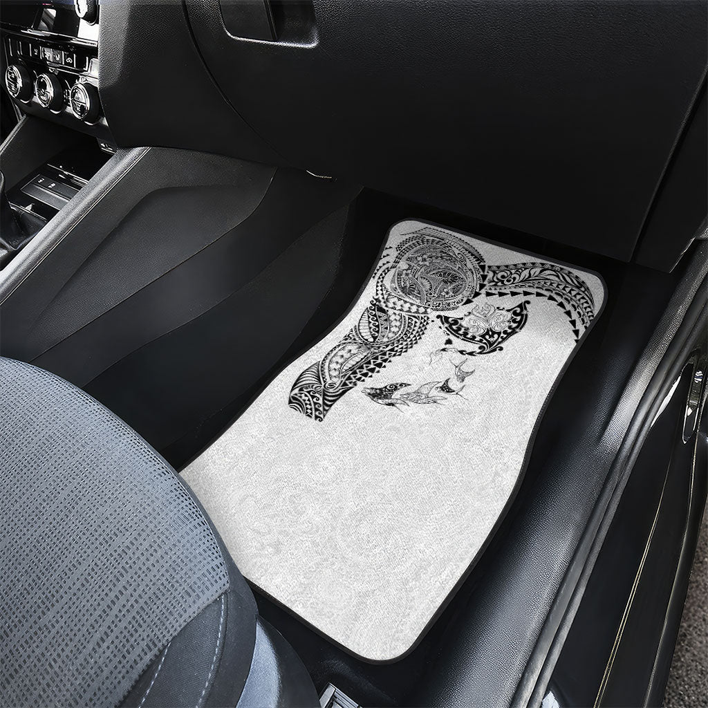 Hawaiian Manta Ray Tribal Car Mats Polynesian Art Motifs White Color LT03 - Polynesian Pride