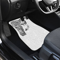 Hawaiian Manta Ray Tribal Car Mats Polynesian Art Motifs White Color LT03 - Polynesian Pride